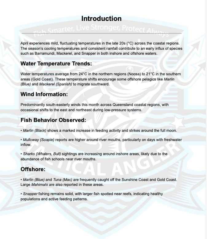 📈 APRIL: SEQ Anglers Monthly Fishing Action Report